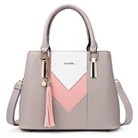  - Pomelo Best Bolso de Mujer- Bolso señora Piel- Diseño Elegante en Forma de V y con Borla Colgante- perfecto para Trabajo- Diario Vida- Navidad y Fiesta ect